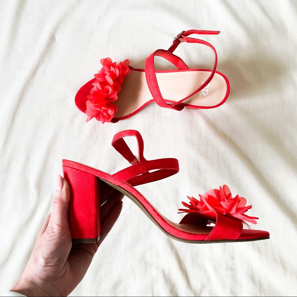 BP Pink Floral Open Toed Heel